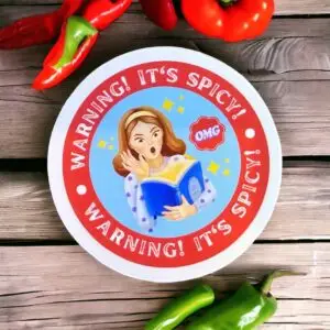 Warning It's Spicy Vinyl Sticker, bookish sticker